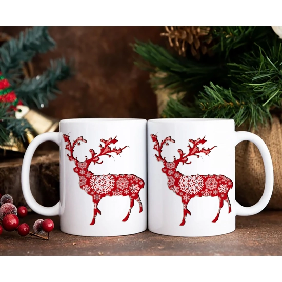 ŚWIĄTECZNY KOMPLET KUBKÓW 330ml NA PREZENT MIKOŁAJ ZESTAW W PUDEŁKU DRUK