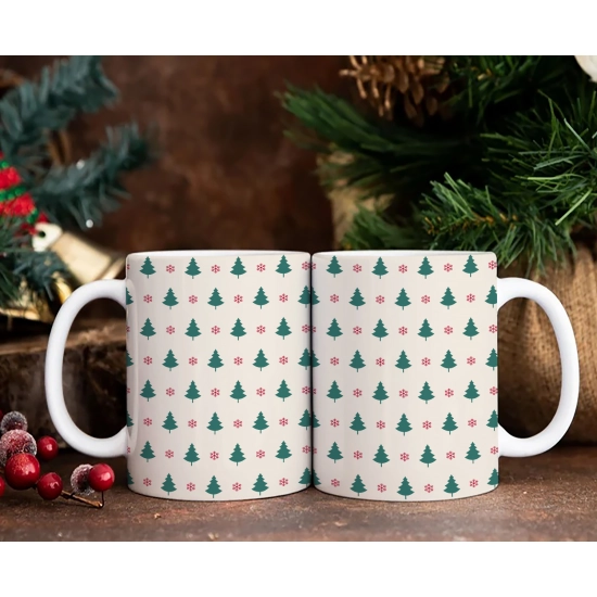 ŚWIĄTECZNY KOMPLET KUBKÓW 330ml NA PREZENT MIKOŁAJ ZESTAW W PUDEŁKU DRUK