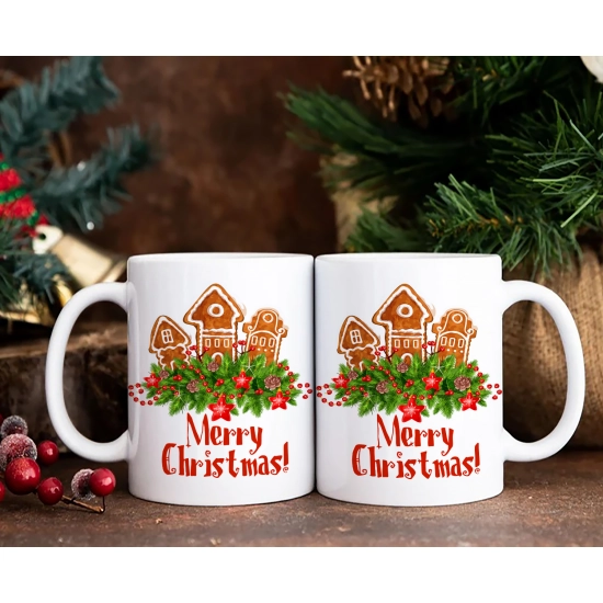 ŚWIĄTECZNY KOMPLET KUBKÓW 330ml NA PREZENT MIKOŁAJ ZESTAW W PUDEŁKU DRUK