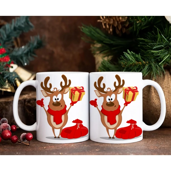 ŚWIĄTECZNY KOMPLET KUBKÓW 330ml NA PREZENT MIKOŁAJ ZESTAW W PUDEŁKU DRUK