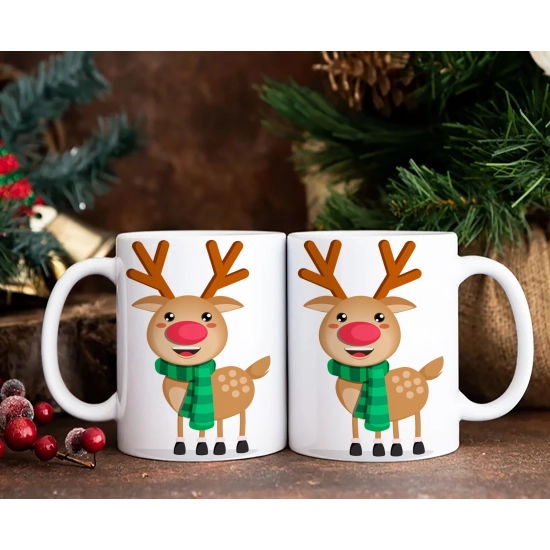 ŚWIĄTECZNY KOMPLET KUBKÓW 330ml NA PREZENT MIKOŁAJ ZESTAW W PUDEŁKU DRUK