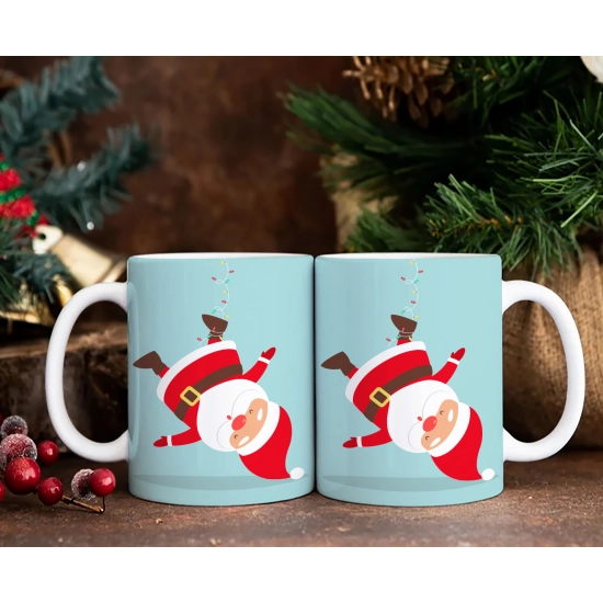 ŚWIĄTECZNY KOMPLET KUBKÓW 330ml NA PREZENT MIKOŁAJ ZESTAW W PUDEŁKU DRUK