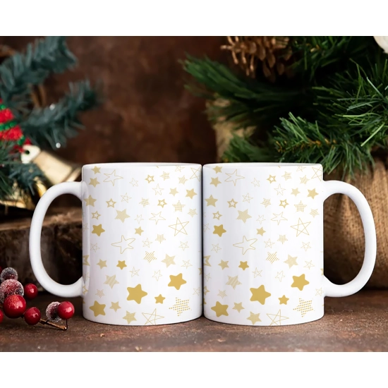 ŚWIĄTECZNY KOMPLET KUBKÓW 330ml NA PREZENT MIKOŁAJ ZESTAW W PUDEŁKU DRUK