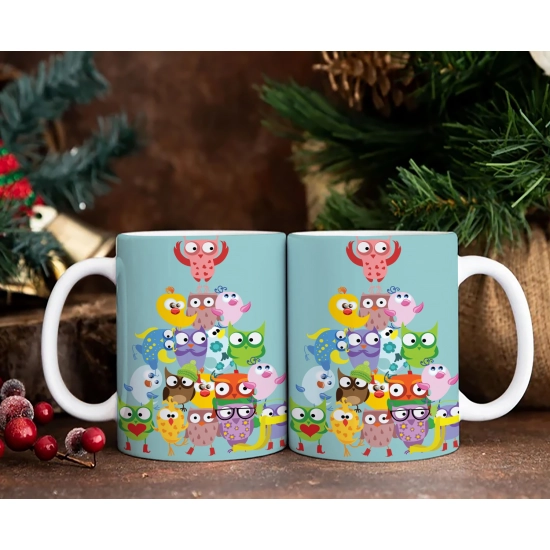 ŚWIĄTECZNY KOMPLET KUBKÓW 330ml NA PREZENT MIKOŁAJ ZESTAW W PUDEŁKU DRUK