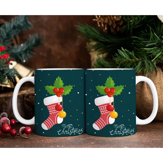 ŚWIĄTECZNY KOMPLET KUBKÓW 330ml NA PREZENT MIKOŁAJ ZESTAW W PUDEŁKU DRUK