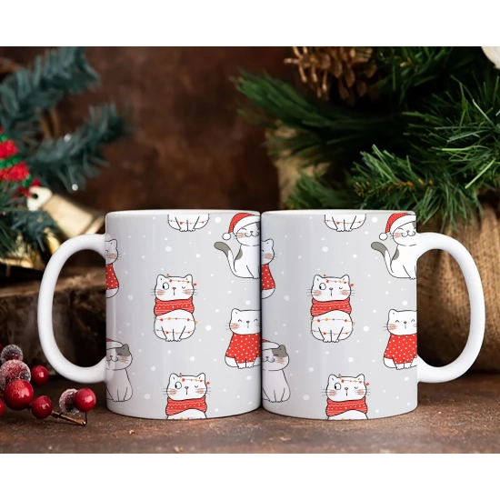 ŚWIĄTECZNY KOMPLET KUBKÓW 330ml NA PREZENT MIKOŁAJ ZESTAW W PUDEŁKU DRUK