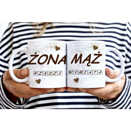 PREZENT ŚLUBNY ZESTAW KOC 160x200 + KUBKI ŻONA MĄŻ