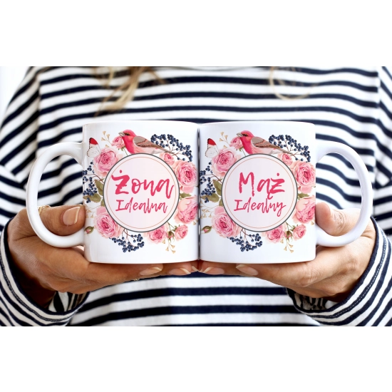 PREZENT ŚLUBNY ZESTAW KOC 160x200 + KUBKI ŻONA MĄŻ