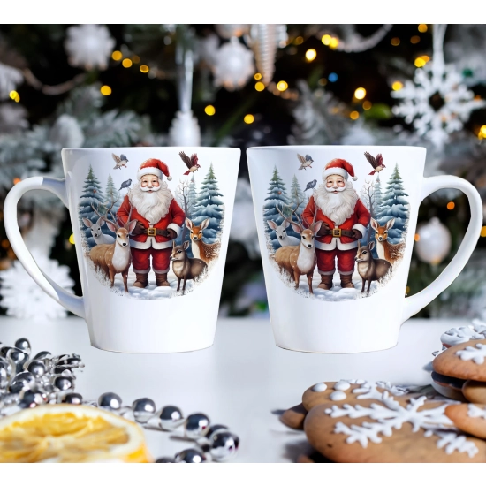 PREZENT ŚWIĄTECZNY ZESTAW KUBKÓW LATTE W SKRZYNCE KUBKI MIKOŁAJ NA ŚWIĘTA