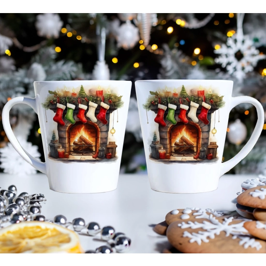 PREZENT ŚWIĄTECZNY ZESTAW KUBKÓW LATTE W SKRZYNCE KUBKI MIKOŁAJ NA ŚWIĘTA