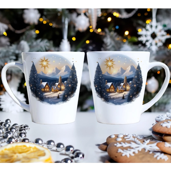 PREZENT ŚWIĄTECZNY ZESTAW KUBKÓW LATTE W SKRZYNCE KUBKI MIKOŁAJ NA ŚWIĘTA