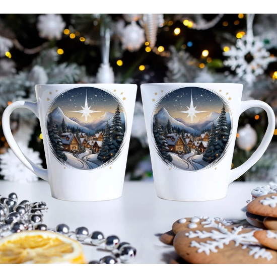 PREZENT ŚWIĄTECZNY ZESTAW KUBKÓW LATTE W SKRZYNCE KUBKI MIKOŁAJ NA ŚWIĘTA