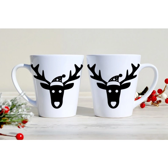 ŚWIĄTECZNY KOMPLET KUBKÓW 330ml LATTE PREZENT MIKOŁAJ ZESTAW W PUDEŁKU DRUK