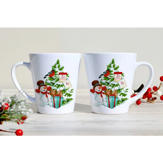 ŚWIĄTECZNY KOMPLET KUBKÓW 330ml LATTE PREZENT MIKOŁAJ ZESTAW W PUDEŁKU DRUK