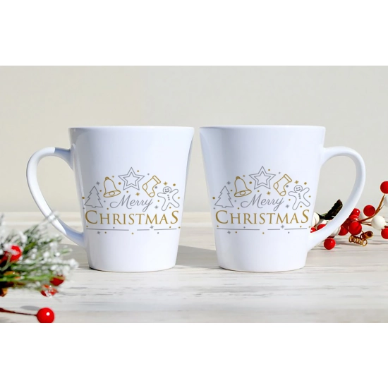 ŚWIĄTECZNY KOMPLET KUBKÓW 330ml LATTE PREZENT MIKOŁAJ ZESTAW W PUDEŁKU DRUK