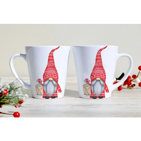 ŚWIĄTECZNY KOMPLET KUBKÓW 330ml LATTE PREZENT MIKOŁAJ ZESTAW W PUDEŁKU DRUK