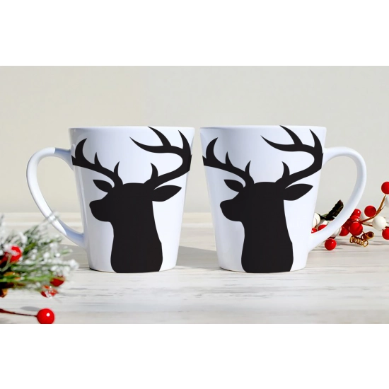 ŚWIĄTECZNY KOMPLET KUBKÓW 330ml LATTE PREZENT MIKOŁAJ ZESTAW W PUDEŁKU DRUK