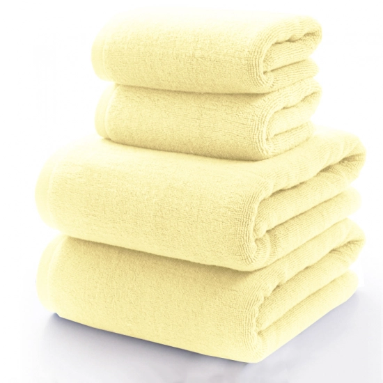 KOMPLET RĘCZNIKÓW FROTTE 2x 70X140 + 2x 50x100 500g/m2 GRUBE CHŁONNE ECRU