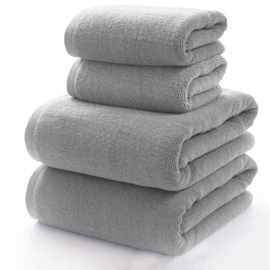 KOMPLET RĘCZNIKÓW FROTTE 2x 70X140 + 2x 50x100 400g/m2 GRUBE CHŁONNE STALOWY