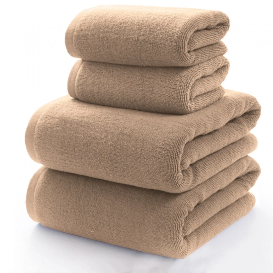 KOMPLET RĘCZNIKÓW FROTTE 2x 70X140 + 2x 50x100 400g/m2 GRUBE CHŁONNE BEŻ