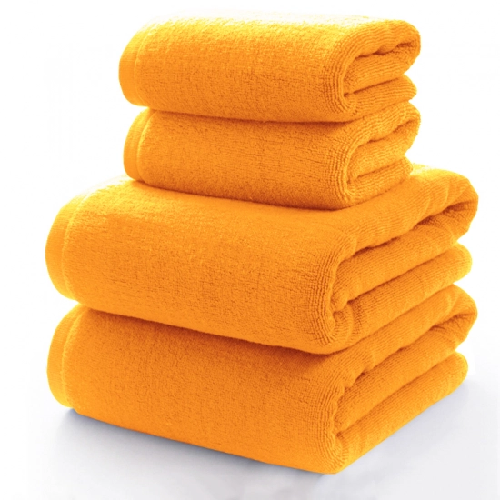 KOMPLET RĘCZNIKÓW FROTTE 2x 70X140 + 2x 50x100 400g/m2 GRUBE CHŁONNE MARCHEWKA