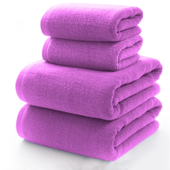 KOMPLET RĘCZNIKÓW FROTTE 2x 70X140 + 2x 50x100 500g/m2 GRUBE CHŁONNE LAWENDA