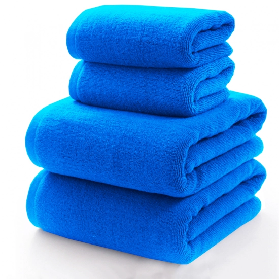 KOMPLET RĘCZNIKÓW FROTTE 2x 70X140 + 2x 50x100 400g/m2 GRUBE CHŁONNE NIEBIESKI