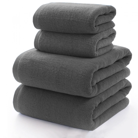 KOMPLET RĘCZNIKÓW FROTTE 2x 70X140 + 2x 50x100 500g/m2 GRUBE CHŁONNE SZARY