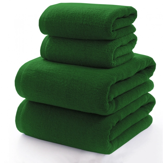 KOMPLET RĘCZNIKÓW FROTTE 2x 70X140 + 2x 50x100 400g/m2 GRUBE CHŁONNE MALACHIT