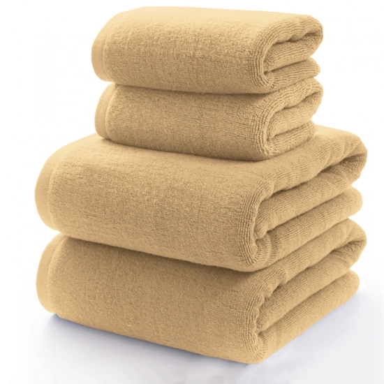 KOMPLET RĘCZNIKÓW FROTTE 2x 70X140 + 2x 50x100 400g/m2 GRUBE CHŁONNE PIASEK