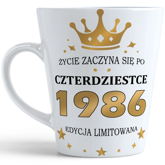 KUBEK LATTE PREZENT URODZINY 40 CZTERDZIESTKĘ ZNAK