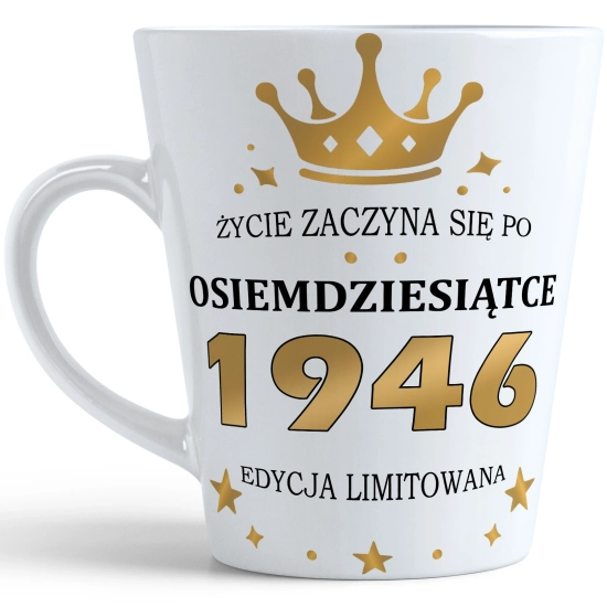 KUBEK LATTE PREZENT URODZINY 80 OSIEMDZIESIĄTKĘ ZNAK