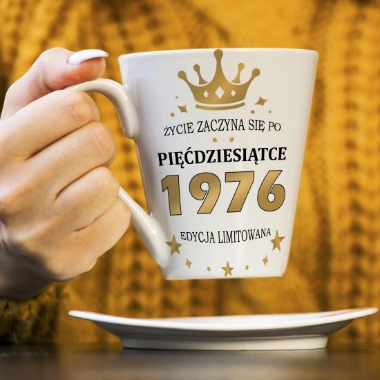 KUBEK LATTE PREZENT URODZINY 50 PIĘĆDZIESIĄTKĘ ZNAK