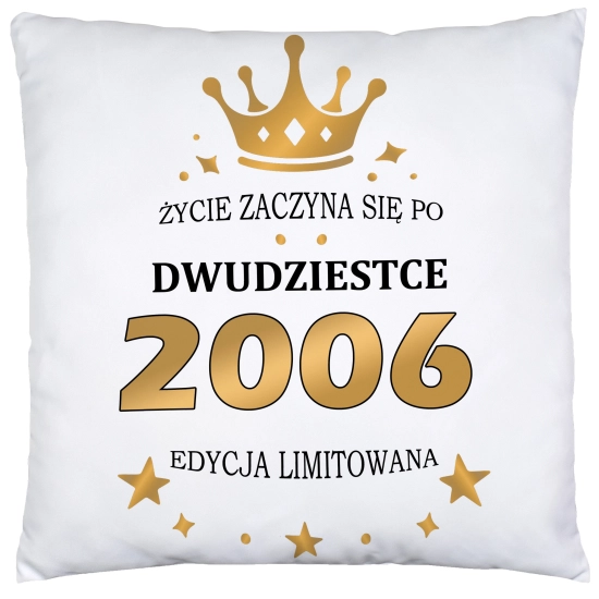 PODUSZKA 40x40 PREZENT URODZINY 20 DWUDZIESTKĘ