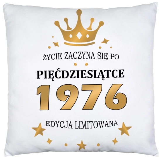 PODUSZKA 40x40 PREZENT URODZINY 50 PIĘĆDZIESIĄTKĘ