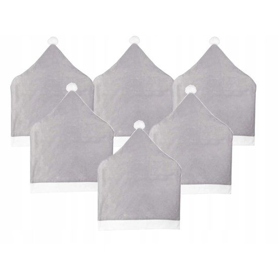 Sześć fabrycznie nowych, szarych pokrowców na krzesła