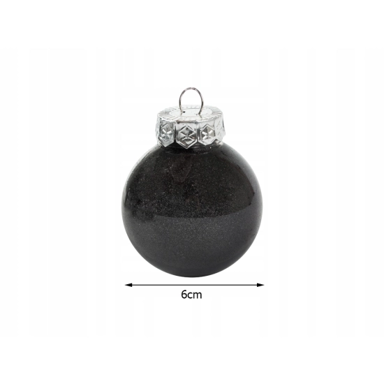 BOMBKI CHOINKOWE NA CHOINKĘ 6cm ZESTAW 24szt ŚWIĘTA CZARNE ŚWIĄTECZNE