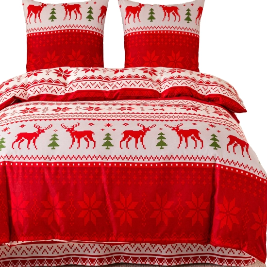 KOMPLET POŚCIELI DWUSTRONNA POŚCIEL 140x200 +2 POSZEWKI SATYNA BAWEŁNIANA