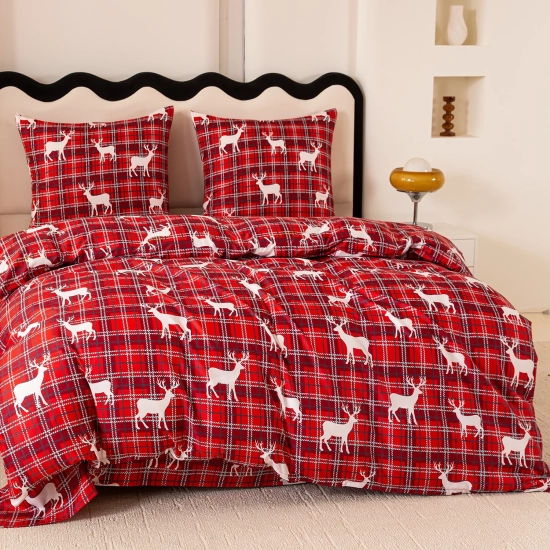 Pościel świąteczna z reniferami i śnieżynkami