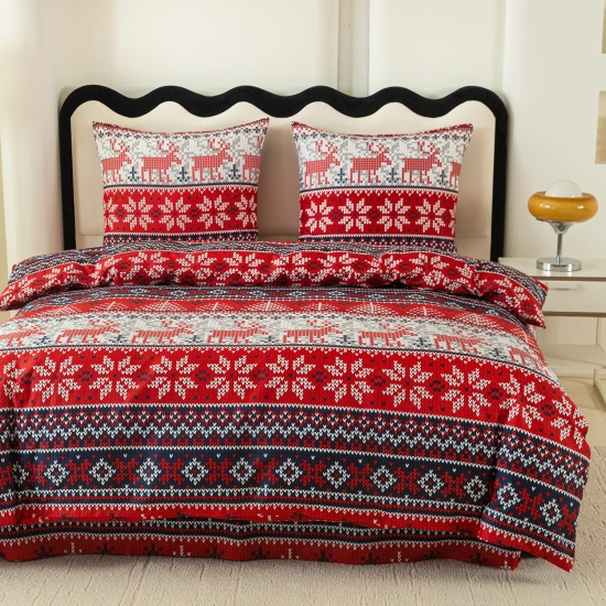 Pościel świąteczna satyna bawełniana komplet 3 części