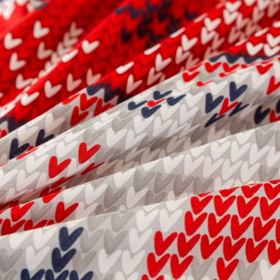 Pościel satyna bawełniana świąteczna w czerwono-białym wzorze