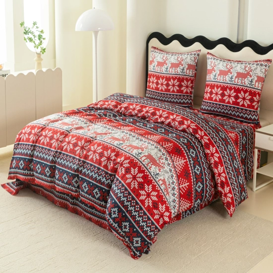 Zestaw pościeli bożonarodzeniowej 200x220 satyna bawełniana