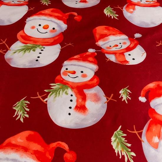 Pościel satyna bawełniana świąteczna w czerwono-białym wzorze