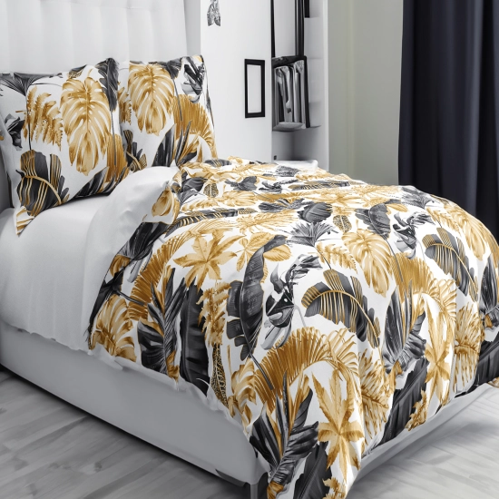 POŚCIEL 100% BAWEŁNA TROPIKALNE ZŁOTO POLSKI KOMPLET POŚCIELI
