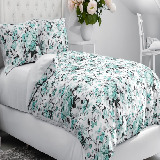 POŚCIEL 100% BAWEŁNA MIĘTOWA RÓŻA  POLSKI KOMPLET POŚCIELI