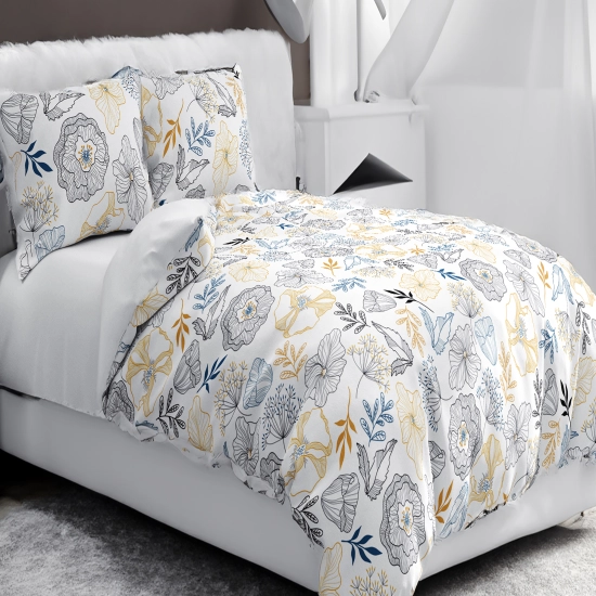 POŚCIEL 100% BAWEŁNA KWIATOWY SZKIC POLSKI KOMPLET POŚCIELI