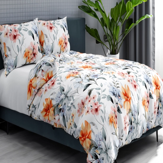 KOMPLET POŚCIELI POLSKA PASTELE I BIEL 100% BAWEŁNA 2 POSZEWKI 70x80 KOŁDRA