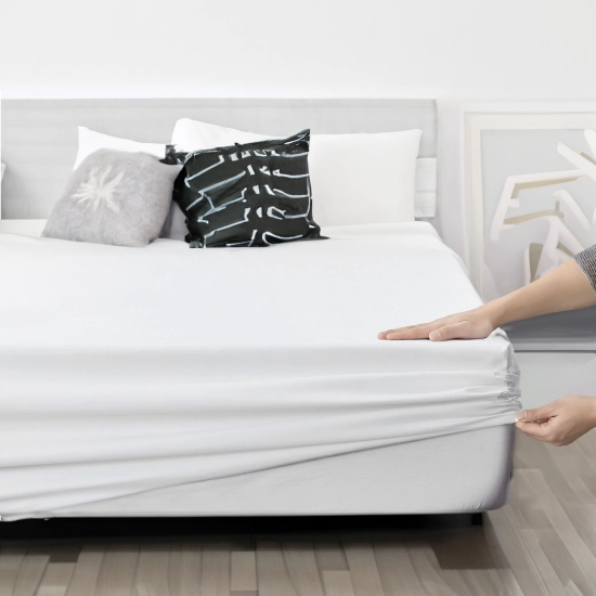 POLSKIE PRZEŚCIERADŁO 100% BAWEŁNA Z GUMKĄ 160x200cm + 25cm BIAŁY