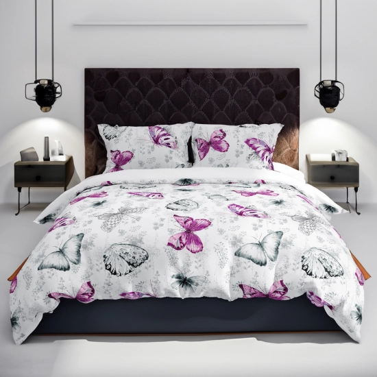 KOMPLET POŚCIELI POLSKA 100% BAWEŁNA FIOLETOWY MOTYL 200x200