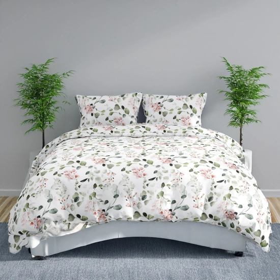 POŚCIEL 100% BAWEŁNA ZIELONE PŁATKI  POLSKI KOMPLET POŚCIELI